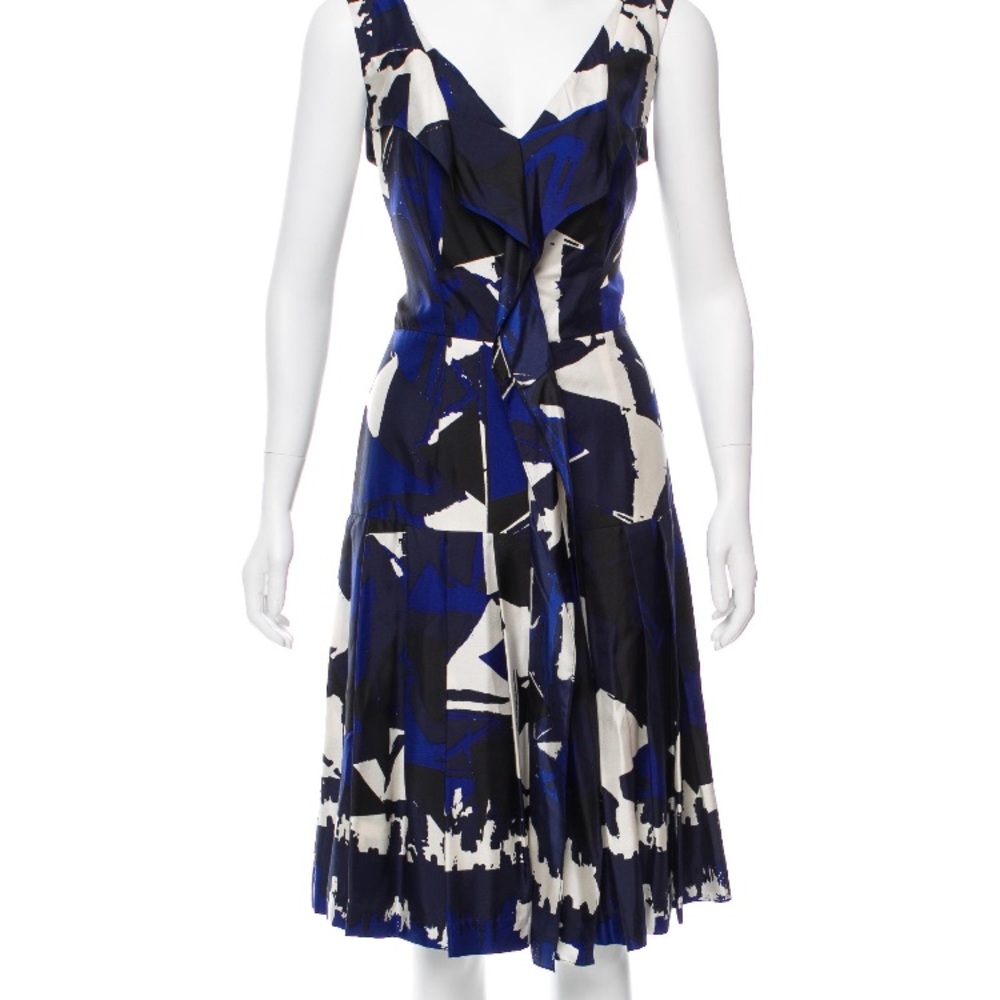 Oscar de la Renta Silk Abstract Print Dress ❤️